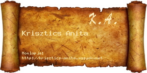 Krisztics Anita névjegykártya